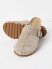 Elda Stone Suede Clogs - Image 3 of 3