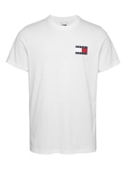Tommy Jeans White Slim 100% Cotton Essential Flag T-Shirt - Image 5 of 7