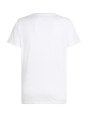 Tommy Jeans White Slim 100% Cotton Essential Flag T-Shirt - Image 6 of 7
