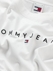 Weiß - Tommy Jeans 100 % Baumwoll-Logo-T-Shirt - Bild 7 von 7