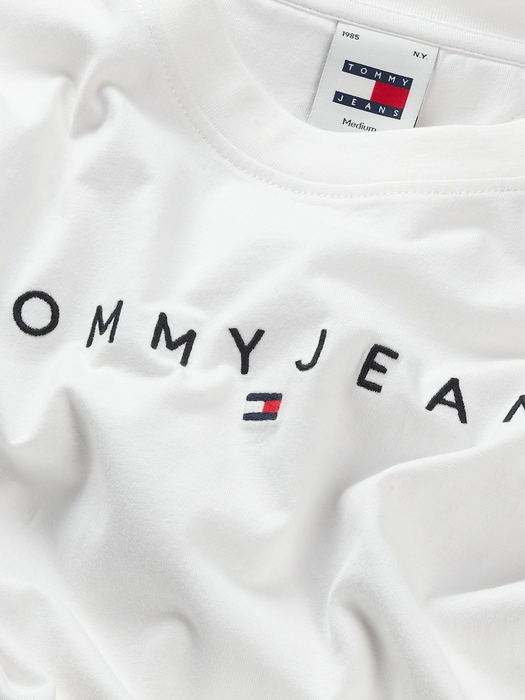 Weiß - Tommy Jeans 100 % Baumwoll-Logo-T-Shirt - Bild 7 von 7