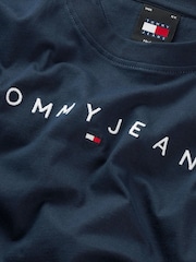 Blau - Tommy Jeans 100 % Baumwoll-Logo-T-Shirt - Bild 5 von 5