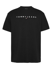 שחור - Tommy Jeans חולצת טי עם לוגו, %100 כותנה - Image 1 of 5