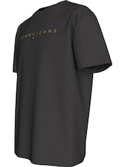 שחור - Tommy Jeans חולצת טי עם לוגו, %100 כותנה - Image 3 of 5
