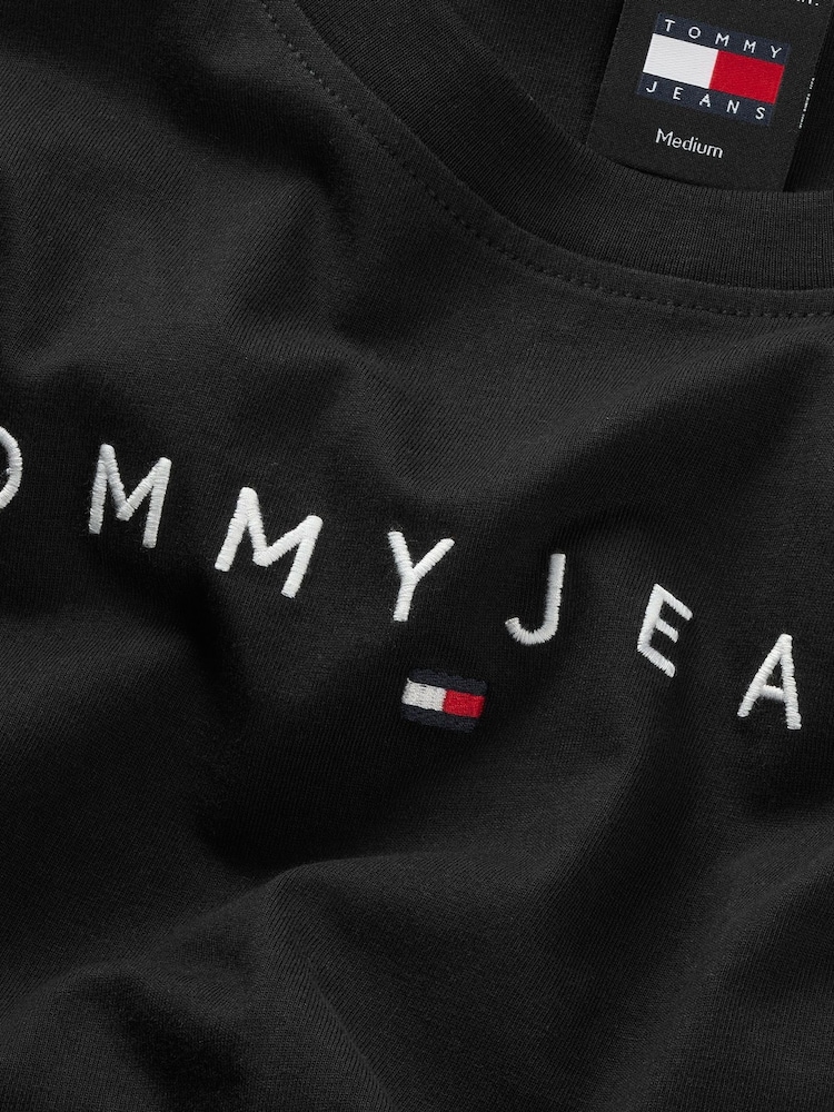 שחור - Tommy Jeans חולצת טי עם לוגו, %100 כותנה - Image 5 of 5