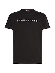 Tommy Jeans Black 100% Cotton Logo T-Shirt - Image 6 of 6