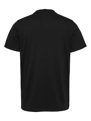 Tommy Jeans Black Slim 100% Cotton Essential Flag T-Shirt - Image 2 of 3