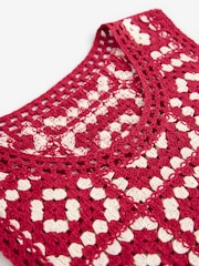 Red White Crochet Patch Square Tank - Image 7 of 7
