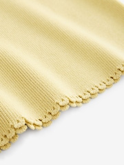 Yellow Square Neck Scalloped Edge Knitted Vest - Image 7 of 7