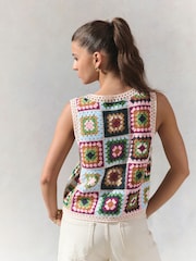 Green Multi Crochet Patch Square Tank - Image 4 of 8