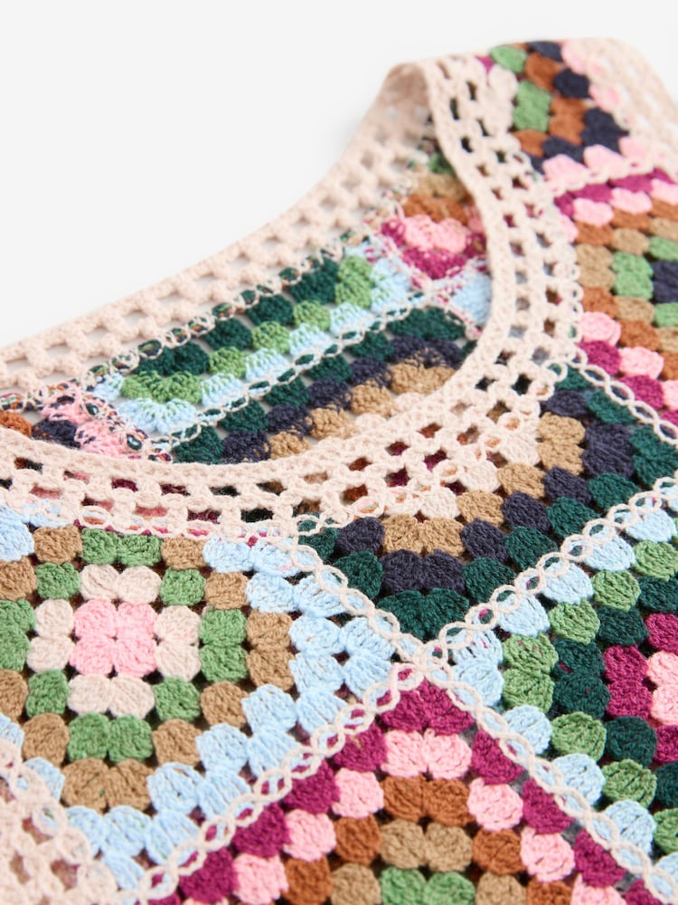 Green Multi Crochet Patch Square Tank - Image 8 of 8