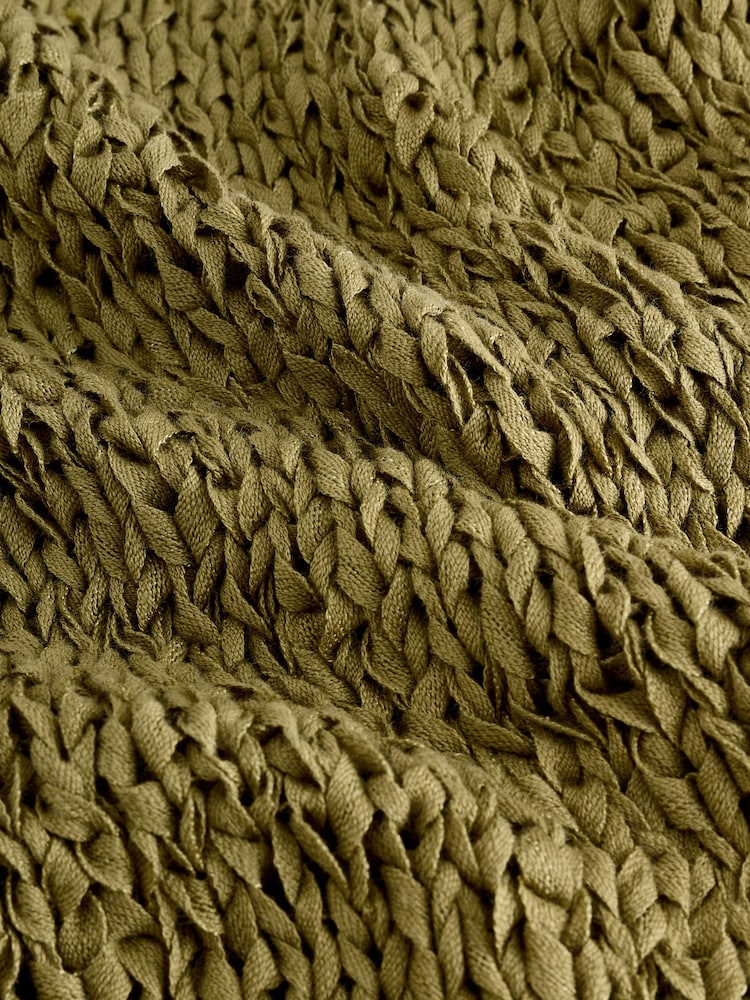 Green Olive Knitted Stitch Crew Neck Vest - Image 6 of 6