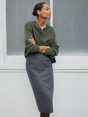 Baukjen Grey Eliza Wool Blend Tailored Pencil Skirt - Image 1 of 4