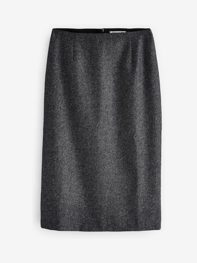 Baukjen Grey Eliza Wool Blend Tailored Pencil Skirt - Image 4 of 4