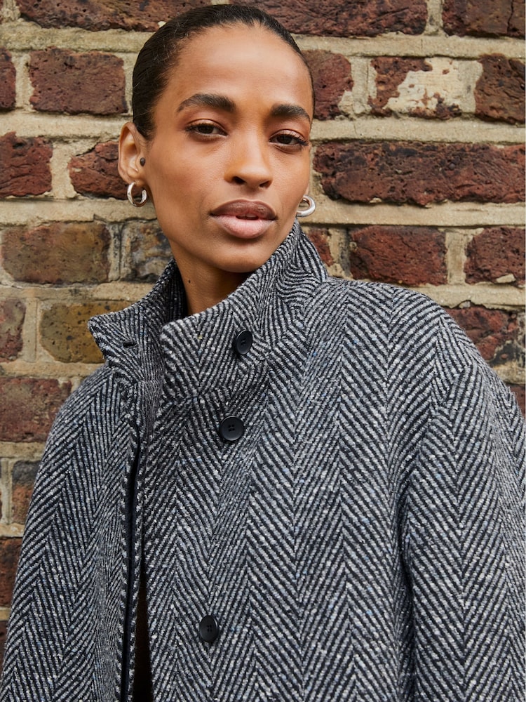 Baukjen Janine Wool Blend Short Black Coat - Image 2 of 3