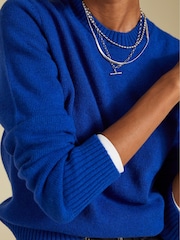 Baukjen Blue Zucca Wool Blend Crew Neck Jumper - Image 3 of 5