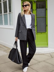 Baukjen Blue Gwynnie Wool Blend Wide Leg Trousers - Image 2 of 4