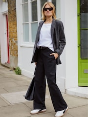 Baukjen Blue Gwynnie Wool Blend Wide Leg Trousers - Image 3 of 4