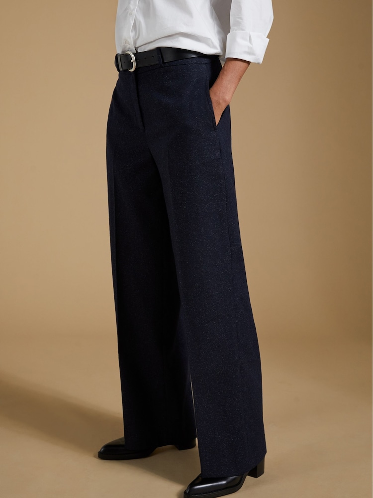 Baukjen Gwynnie Wool Blend Wide Leg Black Trousers - Image 1 of 5