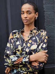 Baukjen Luna Printed Long Black Shirt Dress - Image 2 of 4