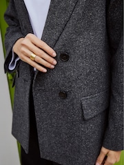 Baukjen Grey Eugenie Wool Blend Tailored Blazer - Image 3 of 5
