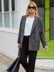 Baukjen Grey Eugenie Wool Blend Tailored Blazer - Image 4 of 5