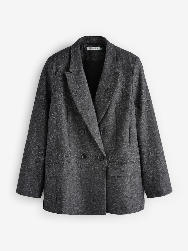 Baukjen Grey Eugenie Wool Blend Tailored Blazer - Image 5 of 5