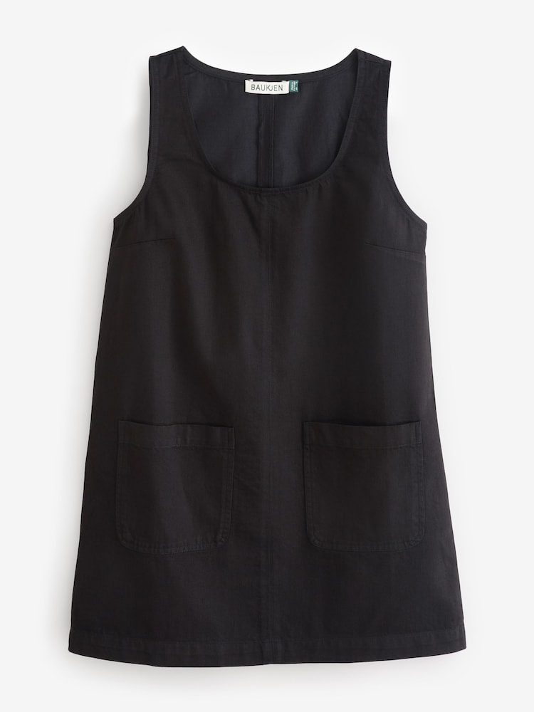 Baukjen Mini Leah 100% Organic Cotton Denim Black Dress - Image 4 of 4