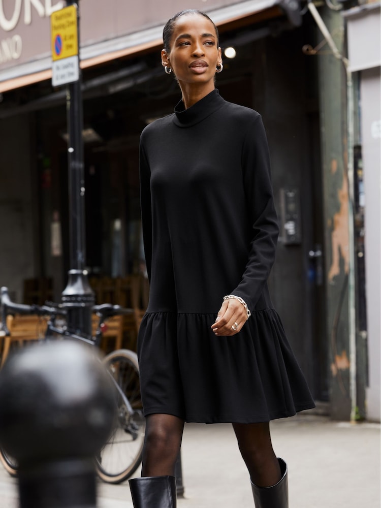 Baukjen Mini Justine Turtleneck Black Dress - Image 1 of 6