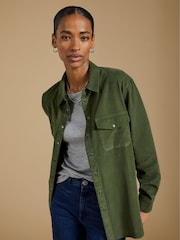 Baukjen Relaxed Green 100% Cotton Beata Organic Corduroy Shirt - Image 1 of 5