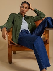 Baukjen Relaxed Green 100% Cotton Beata Organic Corduroy Shirt - Image 2 of 5