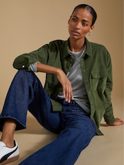 Baukjen Relaxed Green 100% Cotton Beata Organic Corduroy Shirt - Image 3 of 5