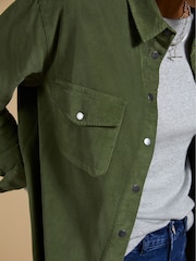 Baukjen Relaxed Green 100% Cotton Beata Organic Corduroy Shirt - Image 4 of 5