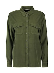 Baukjen Relaxed Green 100% Cotton Beata Organic Corduroy Shirt - Image 5 of 5
