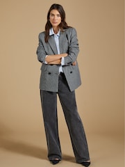 Baukjen Grey Stretch Cotton Wide Leg Slouch Jeans - Image 3 of 5