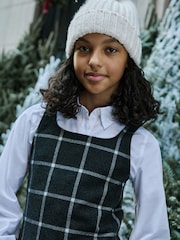 Abercrombie & Fitch Tartan Mini Pinafore Black Dress - Image 2 of 3