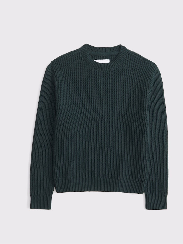 Abercrombie & Fitch Green Pleated Crew Neck Jumper - Image 1 of 1
