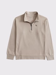Abercrombie & Fitch Natural Quauter Zip Jumper - Image 1 of 1
