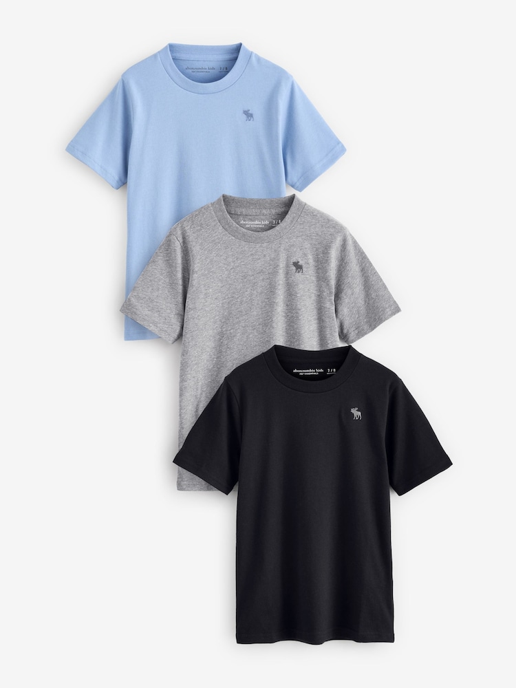 Abercrombie & Fitch Mavi Logo Uzun Kollu 100% Pamuklu Üst 3 Paket - Image 1 of 6