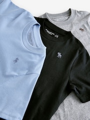 Abercrombie & Fitch Mavi Logo Uzun Kollu 100% Pamuklu Üst 3 Paket - Image 6 of 6