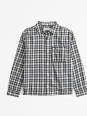 Зеленая рубашка свободного кроя из 100% хлопка в клетку Abercrombie & Fitch - Изображение 1 из 1
