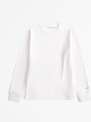 Abercrombie & Fitch Cream Ribbed Long Sleeve CreamTop - Image 1 of 1