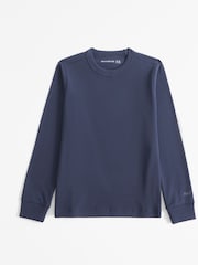 Abercrombie & Fitch Blue Ribbed Long Sleeve Top - Image 1 of 1