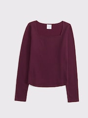 Abercrombie & Fitch Long Sleeve Lace Slash Neck Top - Image 1 of 2