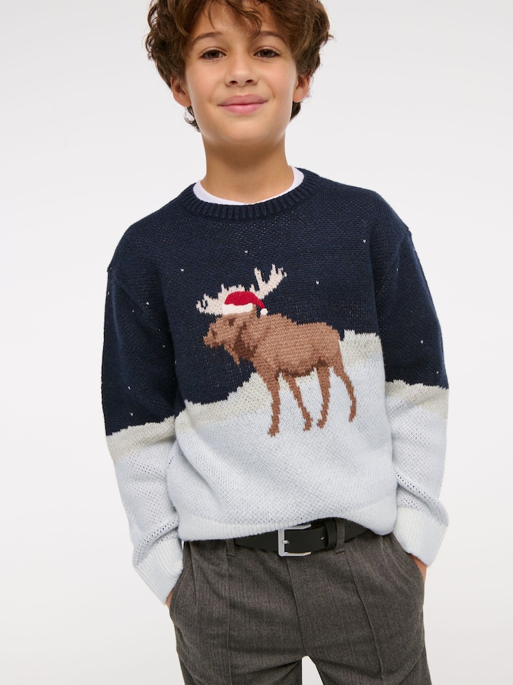Abercrombie & Fitch Blue Knitted Christmas Jumper - Image 5 of 6