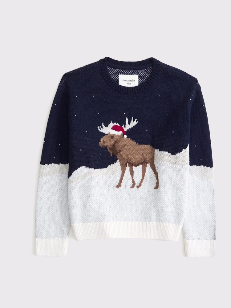 Abercrombie & Fitch Blue Knitted Christmas Jumper - Image 6 of 6