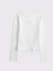 Abercrombie & Fitch Long Sleeve Lace Slash Neck Top - Image 1 of 2