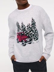 Abercrombie & Fitch Natural Knitted Christmas Jumper - Image 4 of 6