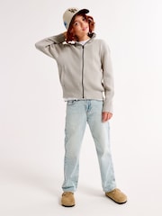 Abercrombie & Fitch Natural Ribbed Zip-Up Jacket - Image 3 of 6