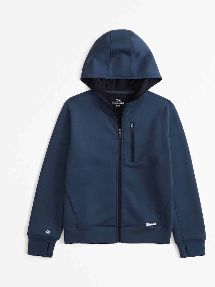 Abercrombie & Fitch Blue Fleece Lined Zip-Up Hoodie - Image 1 of 1 Abercrombie & Fitch Blue Fleece Lined Zip-Up Hoodie - Image 1 of 1